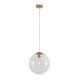300mm Sphere Clear Glass Shade Pendant Light With Satin Brass Metalware E27 IP20 25W 300mm Sphere Clear Glass Shade Pendant Light With Satin Brass Metalware E27 IP20 25W